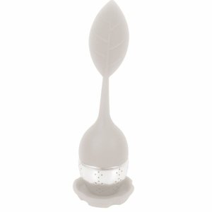 Infusor De Chá Em Silicone Cinza Claro 15cm