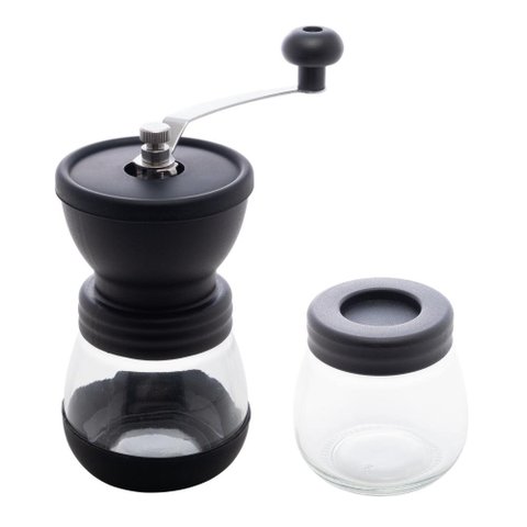 Moedor de Café Lyor de Aço Inox com Porta Pó Extra de Vidro