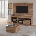 Ver imagem 1 de Sala de Estar com Rack, Painel e Mesa de Centro Valência Ii Artely