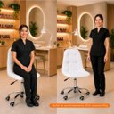 Ver imagem 5 de Cadeira Escritório Office Botonê Giratória Ergonômica Branco