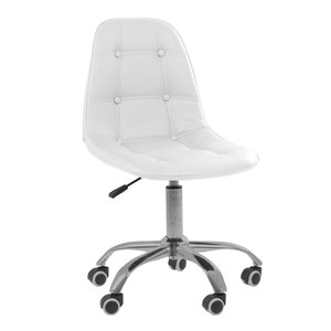 Cadeira Office Eiffel Botonê Ajustável Base Giratória - Branco