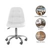 Cadeira Office Eiffel Botonê Ajustável Base Giratória - Branco + E-book - 5