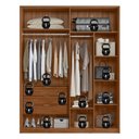 Ver imagem 3 de Guarda Roupa Casal Attore 4 Portas com Espelho Nogueira Nude Demartêz