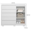 Ver imagem 5 de Guarda Roupa Casal com Cômoda Doble 8 Portas de Bater 4 Gavetas MDP com Espelho Branco Albatroz