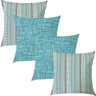 Kit 4 Capas de Almofadas Detalhes Tiffany e Textura Verde Água 45x45cm - 1