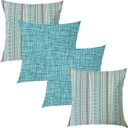 Ver imagem 1 de Kit 4 Capas de Almofadas Detalhes Tiffany e Textura Verde Água 45x45cm