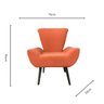 Poltrona Fixa Magazin Estofados Vegas 669813 em Linho Aveludado Laranja - 2