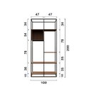 Ver imagem 4 de Estante De Madeira e Metalon Para Sala De Estar Space - Steel - 1,00x0,40x2,00 m