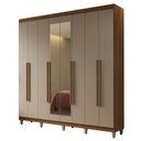 Ver imagem 3 de Guarda-Roupa Casal com Pés 8 Portas Batentes com Espelho Netuno Madesa