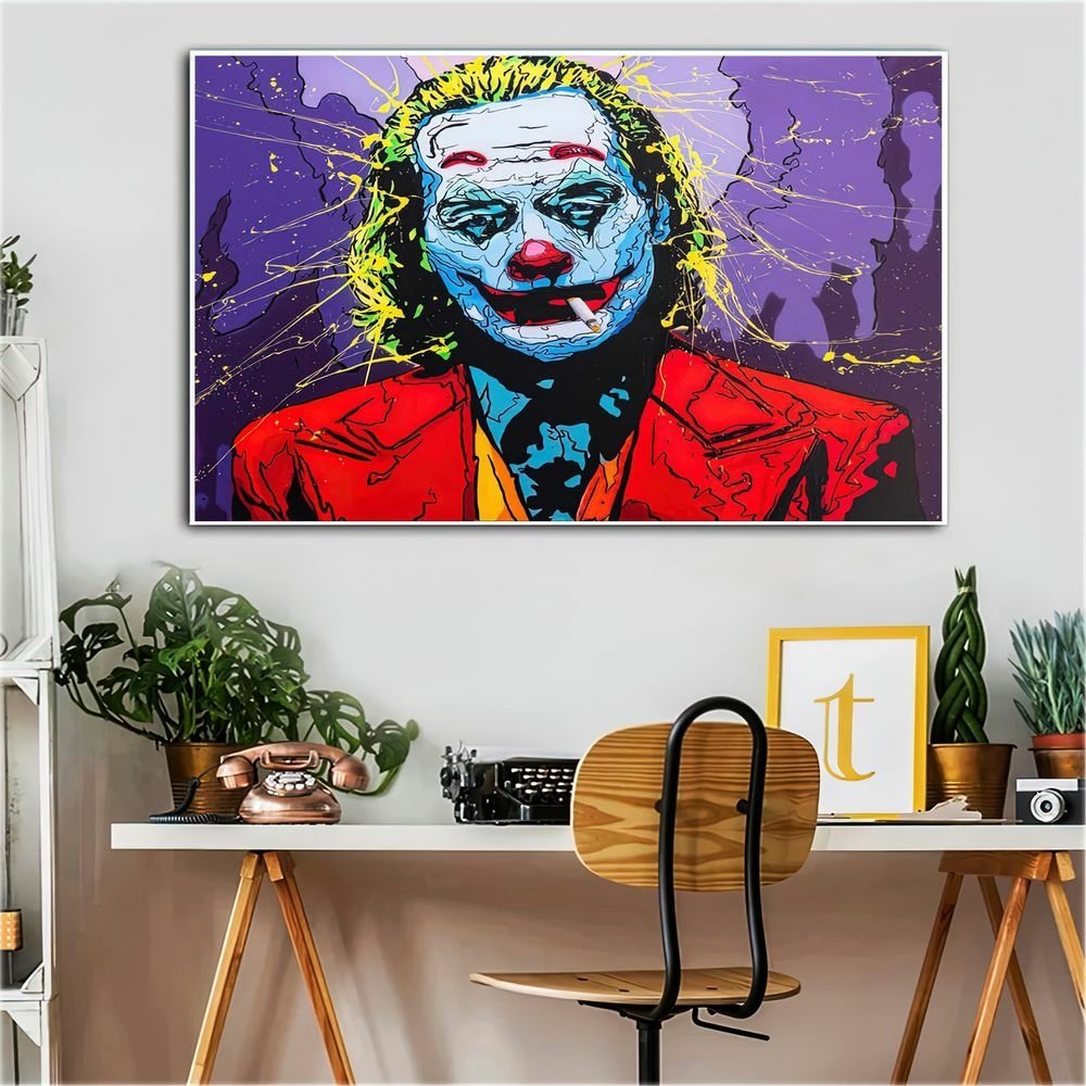 Quadro Coringa Street Art:60x40 cm/DOURADA | MadeiraMadeira
