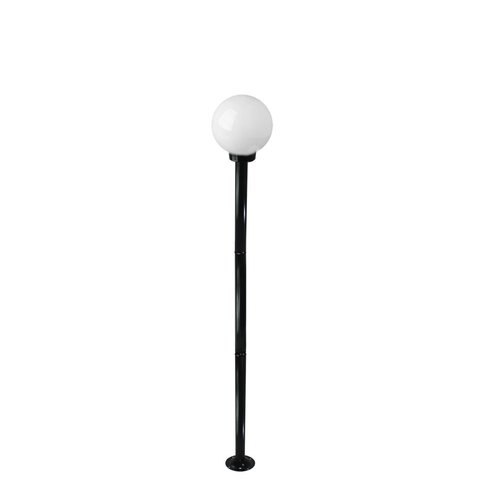Poste de Jardim P10/b15 de 1,85m com Globo de Vidro Leitoso 15x28 Preto
