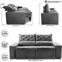 Ver imagem 2 de Sofá Retrátil e Reclinável 2,00m Essence Velusoft Cinza Cama Inbox