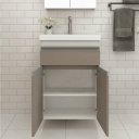 Ver imagem 5 de Gabinete para Banheiro 50cm com Lavatório e Armário Cewal Branco/gianduia