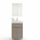 Ver imagem 4 de Gabinete para Banheiro 50cm com Lavatório e Armário Cewal Branco/gianduia