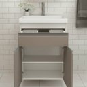 Ver imagem 2 de Gabinete para Banheiro 50cm com Lavatório e Armário Cewal Branco/gianduia