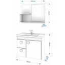 Ver imagem 2 de Conjunto para Banheiro com 1 Porta e 2 Gavetas Isa-MGM Móveis. - Branco / Preto