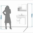 Ver imagem 3 de Conjunto para Banheiro com 1 Porta e 2 Gavetas Isa-MGM Móveis. - Branco / Preto