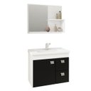 Ver imagem 1 de Conjunto para Banheiro com 1 Porta e 2 Gavetas Isa-MGM Móveis. - Branco / Preto