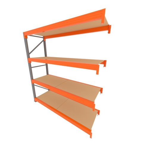 Mini Porta Pallet 200 kg por Nivel Continuação com 4 Niveis Laranja com MDF Cru