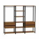 Ver imagem 3 de Guarda-Roupa Closet Modulado Siena 202cm 4 Gavetas 2 Cabideiros e 7 Prateleiras Yescasa Marrom/Cedro Madeirado/Preto
