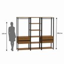 Ver imagem 5 de Guarda-Roupa Closet Modulado Siena 202cm 4 Gavetas 2 Cabideiros e 7 Prateleiras Yescasa Marrom/Cedro Madeirado/Preto