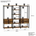 Ver imagem 4 de Guarda-Roupa Closet Modulado Siena 202cm 4 Gavetas 2 Cabideiros e 7 Prateleiras Yescasa Marrom/Cedro Madeirado/Preto