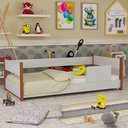 Ver imagem 3 de Cama Infantil Serena com Proteção Lateral para Quarto com Estrutura Reforçada em Mdf - Branco/nature