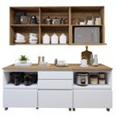 Ver imagem 5 de Cozinha Completa Modulada 4 Peças 6 Portas 4 Gavetas Norten Marrom/Branco/Nature