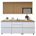 Ver imagem 3 de Cozinha Completa Modulada 4 Peças 6 Portas 4 Gavetas Norten Marrom/Branco/Nature