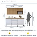 Ver imagem 4 de Cozinha Completa Modulada 4 Peças 6 Portas 4 Gavetas Norten Marrom/Branco/Nature