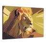 Quadro Decorativo Leão Artistico Em Canvas Animais14:Colorido/Colorido - 1