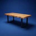 Ver imagem 7 de Mesa de Madeira Maciça 200x80x80 Borda Rústica Marrom Preto