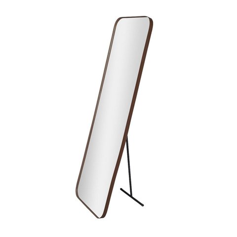 Espelho Retangular 150x50cm Suporte de Chão Corpo Inteiro Couro Orgânico