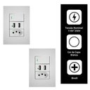 Ver imagem 1 de Kit 2 Tomadas de Parede 10a com Usb e Interruptor Bivolt para Casa Soyan