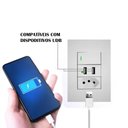 Ver imagem 2 de Kit 2 Tomadas de Parede 10a com Usb e Interruptor Bivolt para Casa Soyan
