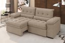 Ver imagem 1 de Sofá Alion 2,15m Retrátil e Reclinável Suede Cappucino - Xflex Sofás