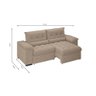 Sofá Alion 2,15m Retrátil/reclinável Suede Cappucino - Xflex Sofás - 3