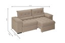 Ver imagem 3 de Sofá Alion 2,15m Retrátil e Reclinável Suede Cappucino - Xflex Sofás