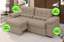 Ver imagem 2 de Sofá Alion 2,15m Retrátil e Reclinável Suede Cappucino - Xflex Sofás
