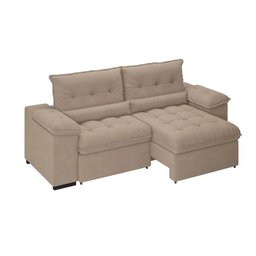 Sofá Alion 2,15m Retrátil/reclinável Suede Cappucino - Xflex Sofás - 4