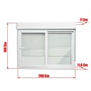 Ver imagem 2 de Janela Integrada PVC 2 Folhas Vidro Liso com Cremona Itec Branco Brimak