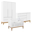 Ver imagem 1 de Quarto de Bebê Nature Clean 3 Portas com Berço Unique Branco Soft Eco Wood – Matic