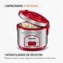 Ver mais imagens de Panela Elétrica de Arroz Mondial Pratic 6i Premium Vermelho/inox 500w 220v - Pe-45-6x