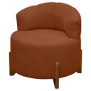 Ver imagem 6 de Poltrona Decorativa para Sala Thor Orgânica Tecido Bouclé Pés em Madeira Maciça:terracota