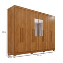 Ver imagem 4 de Guarda-roupa Casal Pinheiro 8 Portas 4 Gavetas com Pés e Espelho Cinamomo - Pnr Móveis