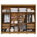 Ver imagem 2 de Guarda-roupa Casal Pinheiro 8 Portas 4 Gavetas com Pés e Espelho Cinamomo - Pnr Móveis