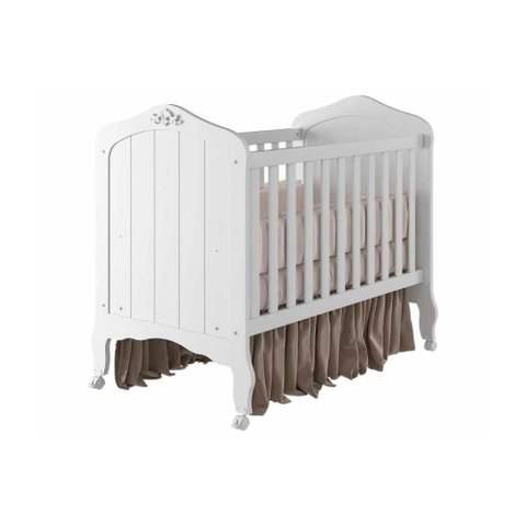 Berço - Mini Cama Infantil Harmonia 2 em 1 Branco - Permóbili Baby