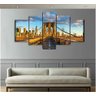Quadro Decorativo Nova York Ponte Manhattan 5p City23:Colorido/Colorido - 2