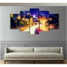 Quadro Decorativo Cidade Iluminada Lugares Mundo 5p City25:Colorido/Colorido - 2