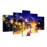 Quadro Decorativo Cidade Iluminada Lugares Mundo 5p City25:Colorido/Colorido - 1